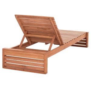 Chaise longue without cushions Zizel Hm6161 teak wood in natural color 200x71x30cm.