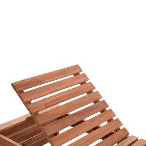 Chaise longue without cushions Zizel Hm6161 teak wood in natural color 200x71x30cm.