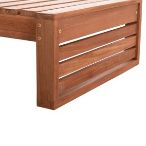 Chaise longue without cushions Zizel Hm6161 teak wood in natural color 200x71x30cm.
