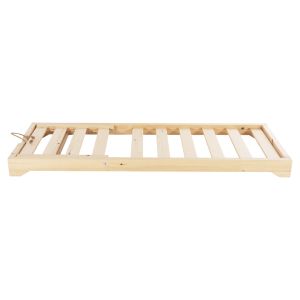 Low Ikaria beach lounger, Hm6115,01, made of pine wood in natural color, 80x208x32-100hcm