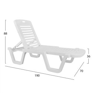 Beach lounger, plastic, relaxation, 70x190x36cm