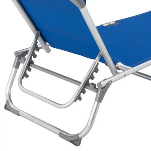 Beach lounger, heavy type, blue aluminum, 188x58x28-80cm Hm5054,01