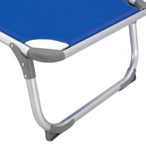 Beach lounger, heavy type, blue aluminum, 188x58x28-80cm Hm5054,01