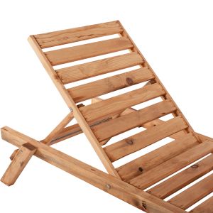 Chaise lounge solid wood Cmarch in natural color 72x196x29-84cm Hm11431,03
