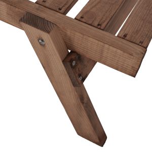 Chaise lounge solid fir wood in walnut shade, Hm11431,01 72x196x29-84 H Sm