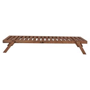 Chaise lounge solid fir wood in walnut shade, Hm11431,01 72x196x29-84 H Sm