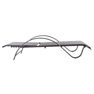 Aluminum chaise longue, gray with gray textile, 194x54-66x30cm Hm5133,01