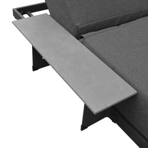 Chaise longue with built-in side table Sublime Sm6560.01 gray aluminum and sintered stone 193x69x26in