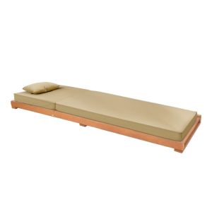 Chaise longue with cushion Specta solid beech wood 60x190x50 cm