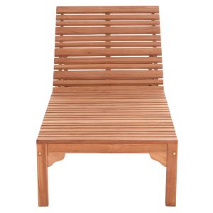 Chaise longue with wheels Stellano Hm6159 teak wood in natural color 200x65x31cm.