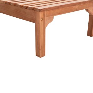 Chaise longue with wheels Stellano Hm6159 teak wood in natural color 200x65x31cm.