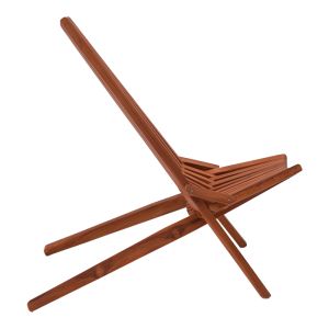 Folding chaise lounge, natural teak wood, 101x63x80cm
