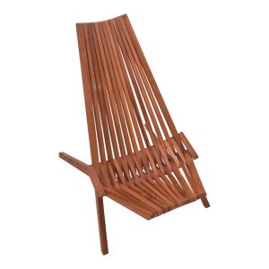 Folding chaise lounge, natural teak wood, 101x63x80cm