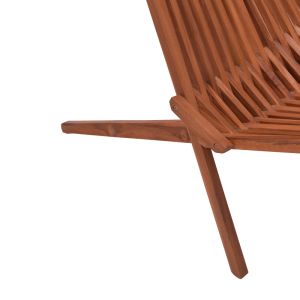 Folding chaise lounge, natural teak wood, 101x63x80cm