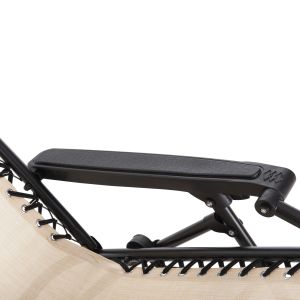 Шезлонг сгъваем стол Companion Hm5095,12 бежов текстилен - черен метал 67x145x110cm