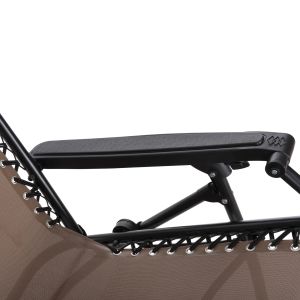 Шезлонг сгъваем стол Companion Hm5095,14 шампанско текстилен - черен метал 67x145x110cm