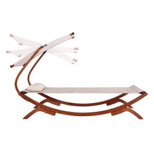 Шезлонг със сенник Colby 105x221x162cм плажен/ градински,- бор масив Hm5671,02