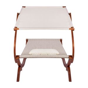 Шезлонг със сенник Colby 105x221x162cм плажен/ градински,- бор масив Hm5671,02