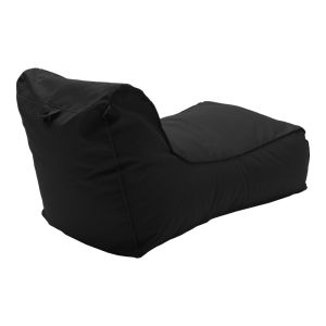 Lara waterproof pouf chaise lounge in black 60x150x40cm