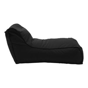 Lara waterproof pouf chaise lounge in black 60x150x40cm