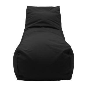 Lara waterproof pouf chaise lounge in black 60x150x40cm