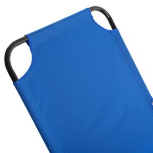 Chaise longue, black metallic with waterproof blue textile, Hm5278