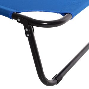 Chaise longue, black metallic with waterproof blue textile, Hm5278