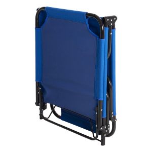 Chaise longue, black metallic with waterproof blue textile, Hm5278