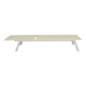 Boka chaise longue made of white aluminum and beige textile 60x192x31cm