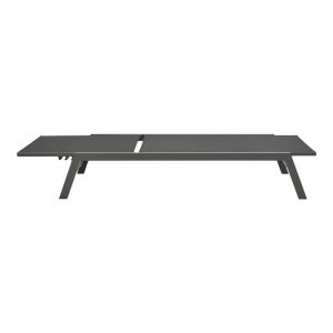 Boka chaise longue made of dark gray aluminum and black textile 60x192x31cm