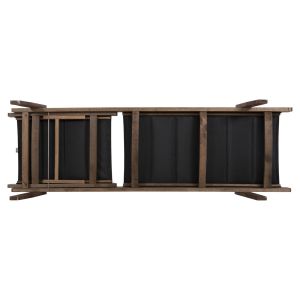 Milos chaise longue Hm10685.03 beech in walnut - black textile cushion cover 204x65x92.5cm.