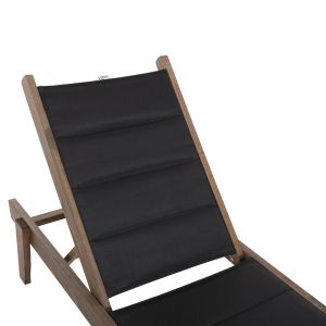 Milos chaise longue Hm10685.03 beech in walnut - black textile cushion cover 204x65x92.5cm.