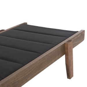 Milos chaise longue Hm10685.03 beech in walnut - black textile cushion cover 204x65x92.5cm.