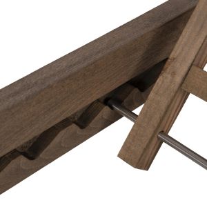 Milos chaise longue Hm10685.03 beech in walnut - black textile cushion cover 204x65x92.5cm.