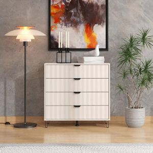 Cabinet Brest 4f in cashmere-cashmere matte color, dimensions 93x40x90cm