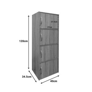 Cabinet Gabino I with column in white 40x34.5x120cm
