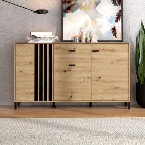 Шкаф Laval 157 3k1f3v занаятчийски дъб/черен 157x40x90см