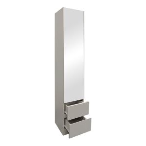 Lostro cabinet with column and mirror in white 29.5x30x164.5 cm