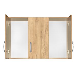 Zelia wardrobe with 3 doors in natural oak, dimensions 90x42x60cm