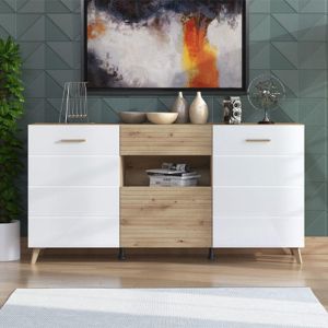 Шкаф бюфет Bretagna Mdf бял гланц 173x41,5x87,5cm