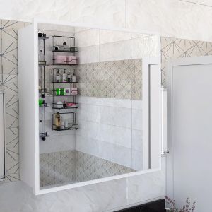 Poliana bathroom cabinet with mirror in white color 70x17x70cm