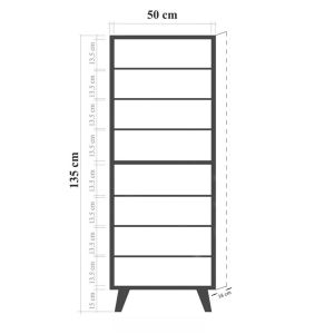 Shoe cabinet Alvaro Hm8954,11 made of melamine sonoma color/stone texture 50χ38χ135hcm