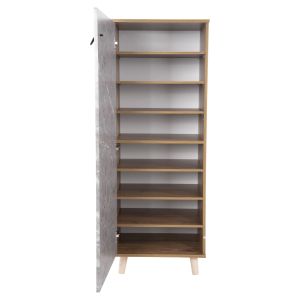 Shoe cabinet Alvaro Hm8954,12 made of melamine sonoma color/stone texture 50χ38χ135hcm
