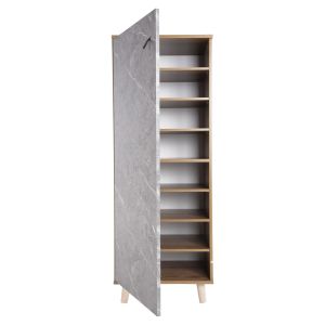 Shoe cabinet Alvaro Hm8954,12 made of melamine sonoma color/stone texture 50χ38χ135hcm