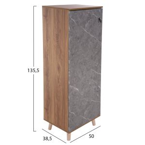 Shoe cabinet Alvaro Hm8954,12 made of melamine sonoma color/stone texture 50χ38χ135hcm