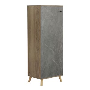 Shoe cabinet Alvaro Hm8954,14 made of melamine sonoma color/stone texture 50χ38χ135hcm