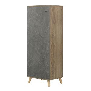 Shoe cabinet Alvaro Hm8954,14 made of melamine sonoma color/stone texture 50χ38χ135hcm