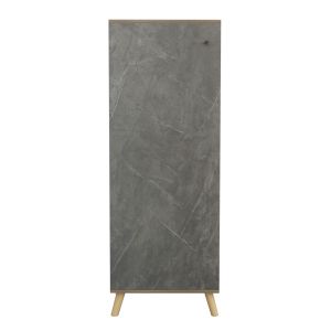 Shoe cabinet Alvaro Hm8954,14 made of melamine sonoma color/stone texture 50χ38χ135hcm