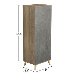 Shoe cabinet Alvaro Hm8954,14 made of melamine sonoma color/stone texture 50χ38χ135hcm