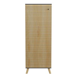 Shoe cabinet Alvaro Hm8954,15 made of melamine anthracite color/natural wood 50χ38χ135hcm